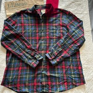 LL Bean Scotch Plaid Flannel Shirt